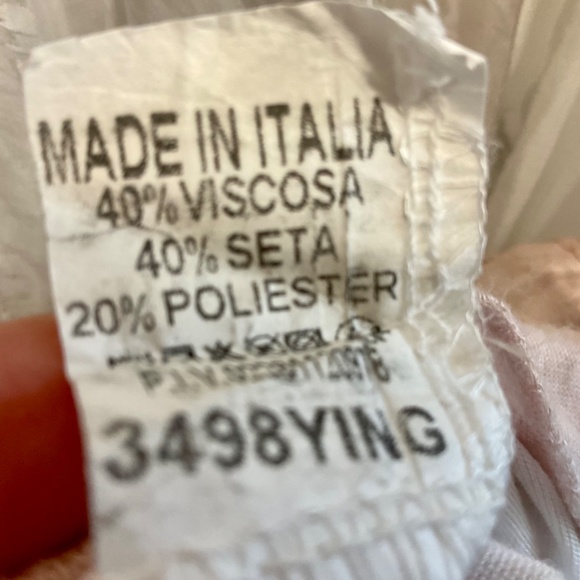 M Made in Italia sleeveless lined split back blouse, white, pink & gray-M - Picture 5 of 5